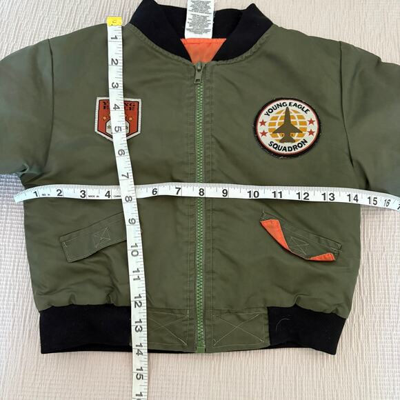 Bomber Jacket 3T BabyFair Toddler  Army Green Flight Pilot Patch MA-1 Style - Picture 2 of 4